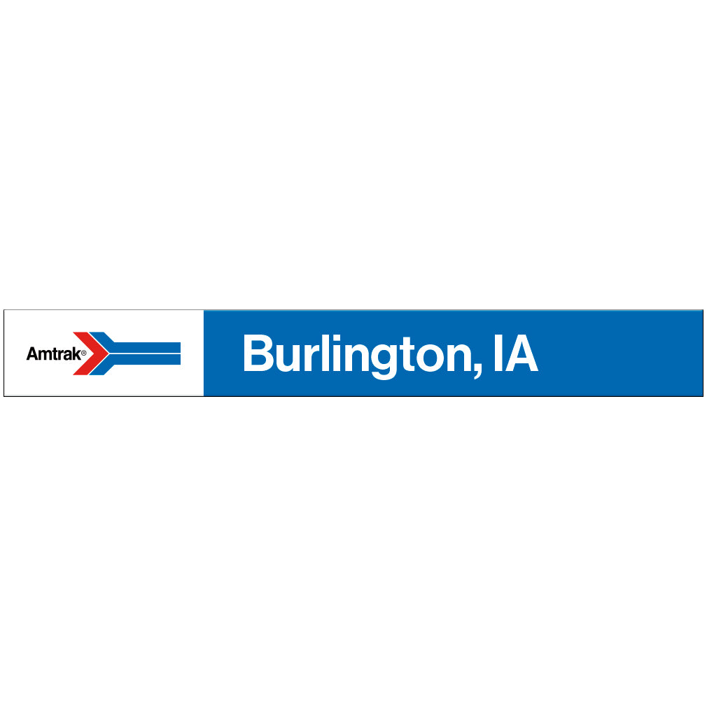 Amtrak Retro Burlington, IA Station Sign