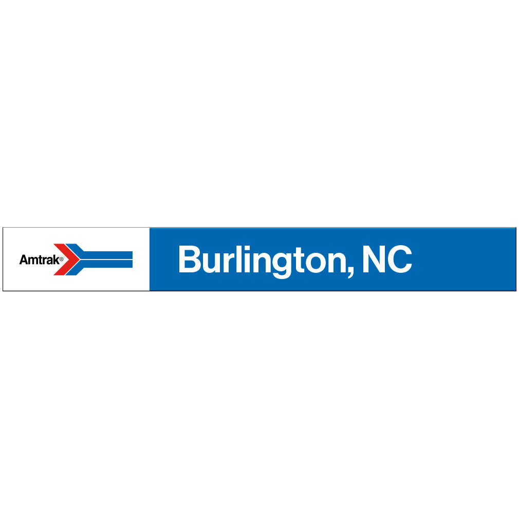 Amtrak Retro Burlington, NC Station Sign