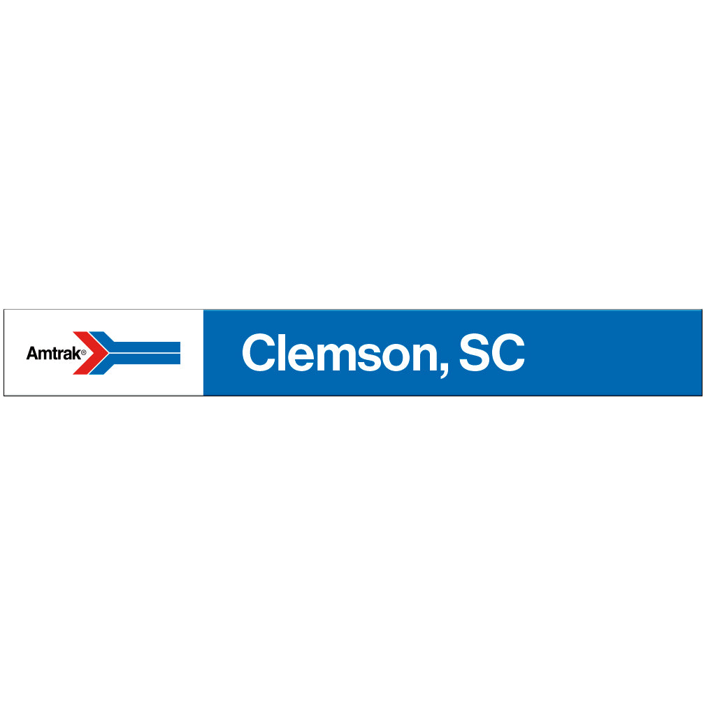 Amtrak Retro Clemson, SC Station Sign