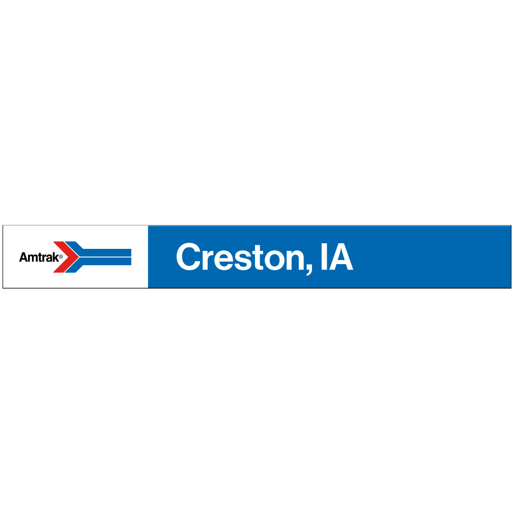 Amtrak Retro Creston, IA Station Sign