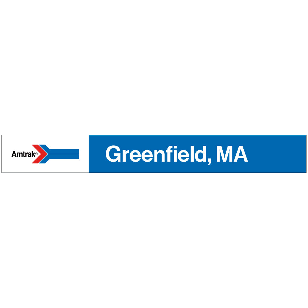 Amtrak Retro Greenfield, MA Station Sign
