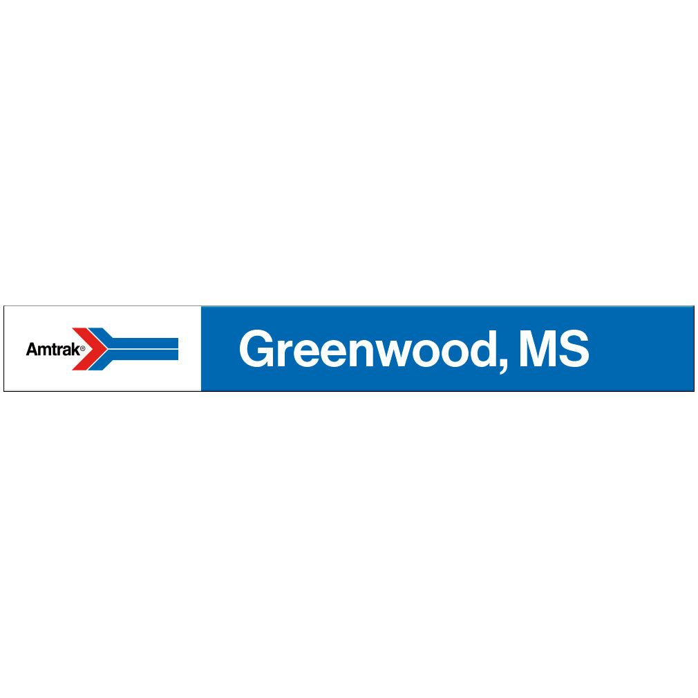 Amtrak Retro Greenwood, MS Station Sign