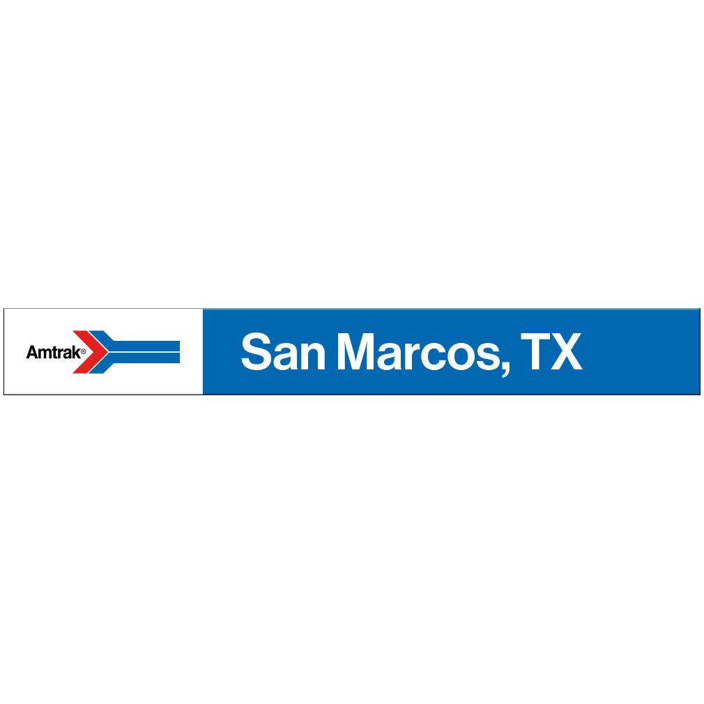 Amtrak Retro San Marcos, TX Station Sign