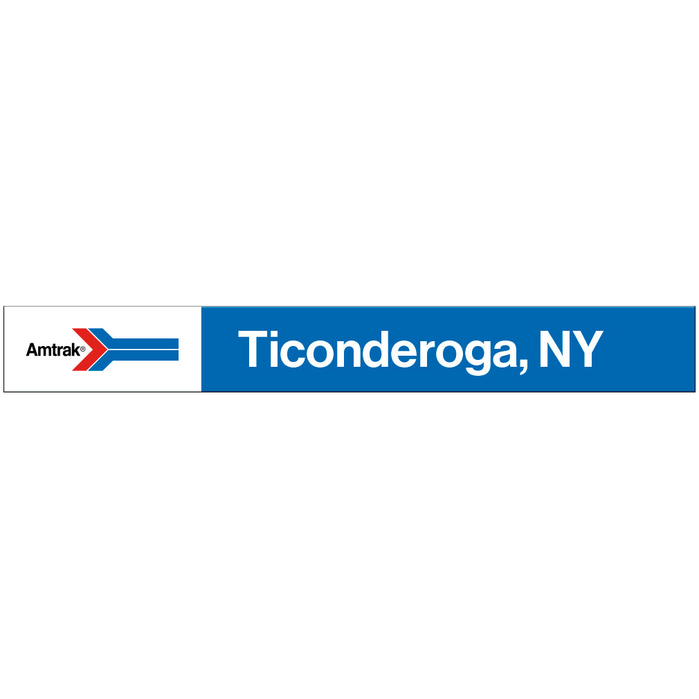 Amtrak Retro Ticonderoga, NY Station Sign