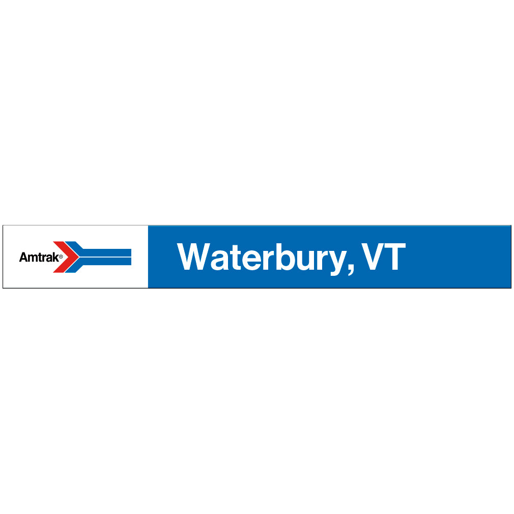 Amtrak Retro Waterbury, VT Station Sign
