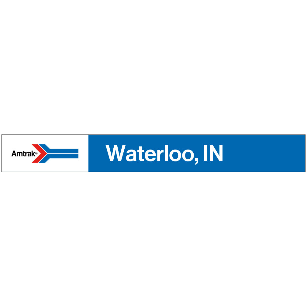 Amtrak Retro Waterloo, IN Station Sign