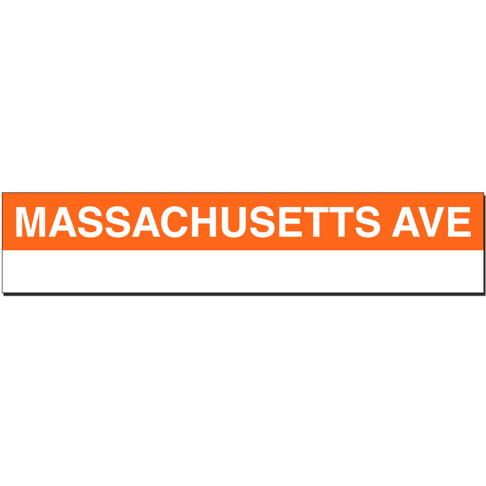 Massachusetts Ave (Orange) Sign