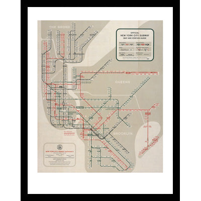 Official Map and Station Guide, 1958 Print
