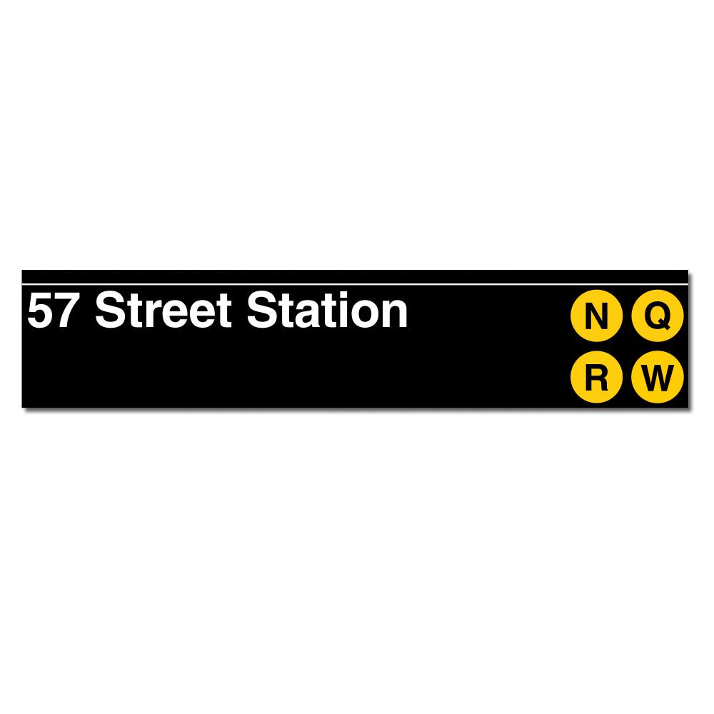 57 Street (N Q R W) Sign