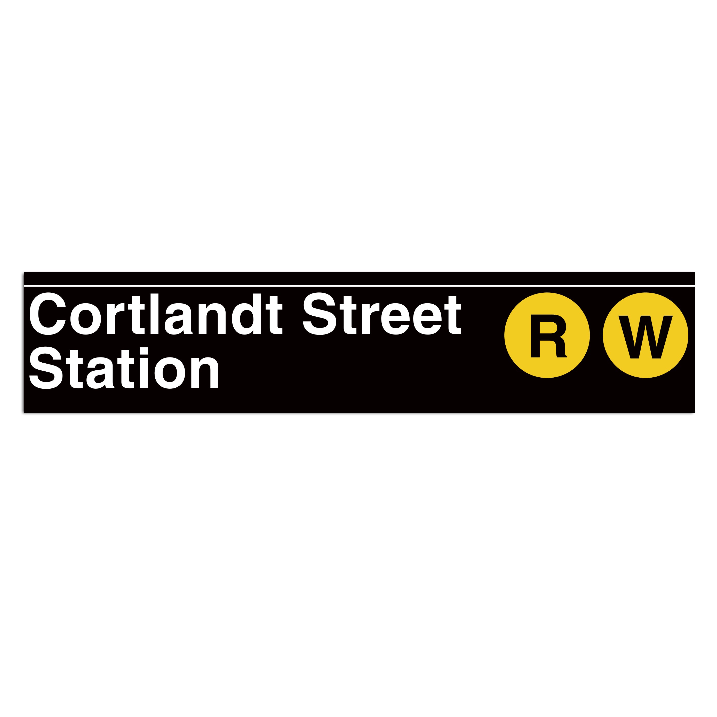 Cortlandt Street (R W) Sign
