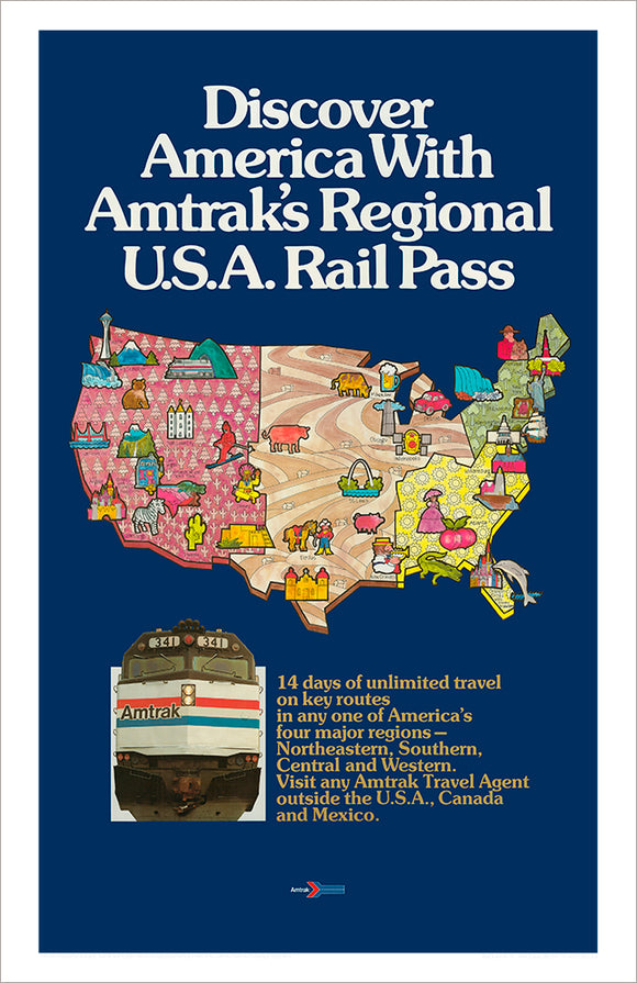 Amtrak Regional-USA-Rail-Pass Advertisement Poster