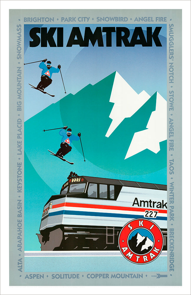 Amtrak Ski Amtrak Advertisement Poster