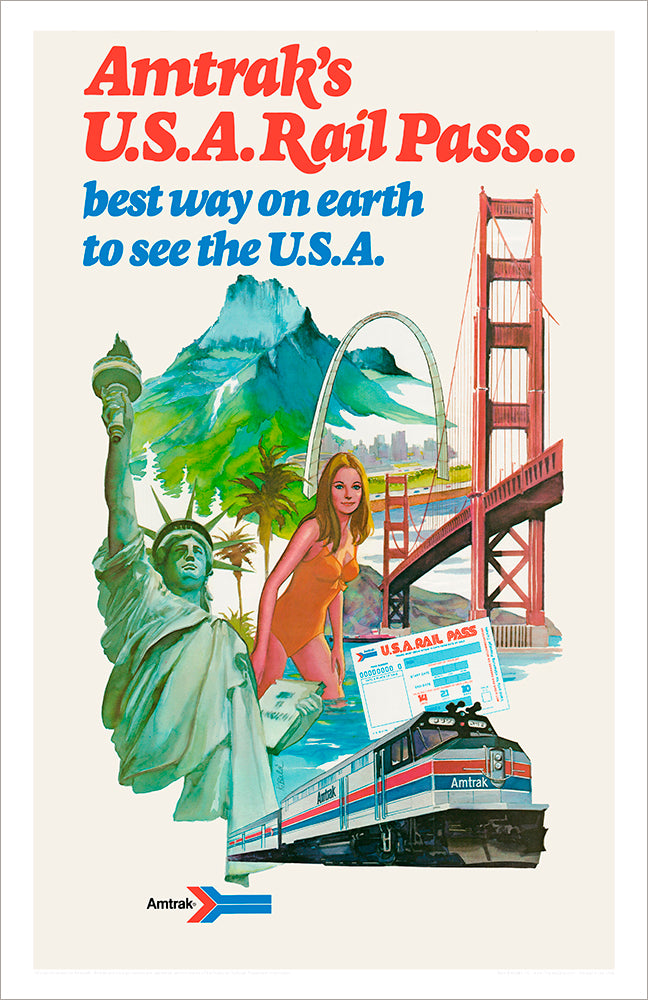 Amtrak USA-Rail-Pass Advertisement Poster