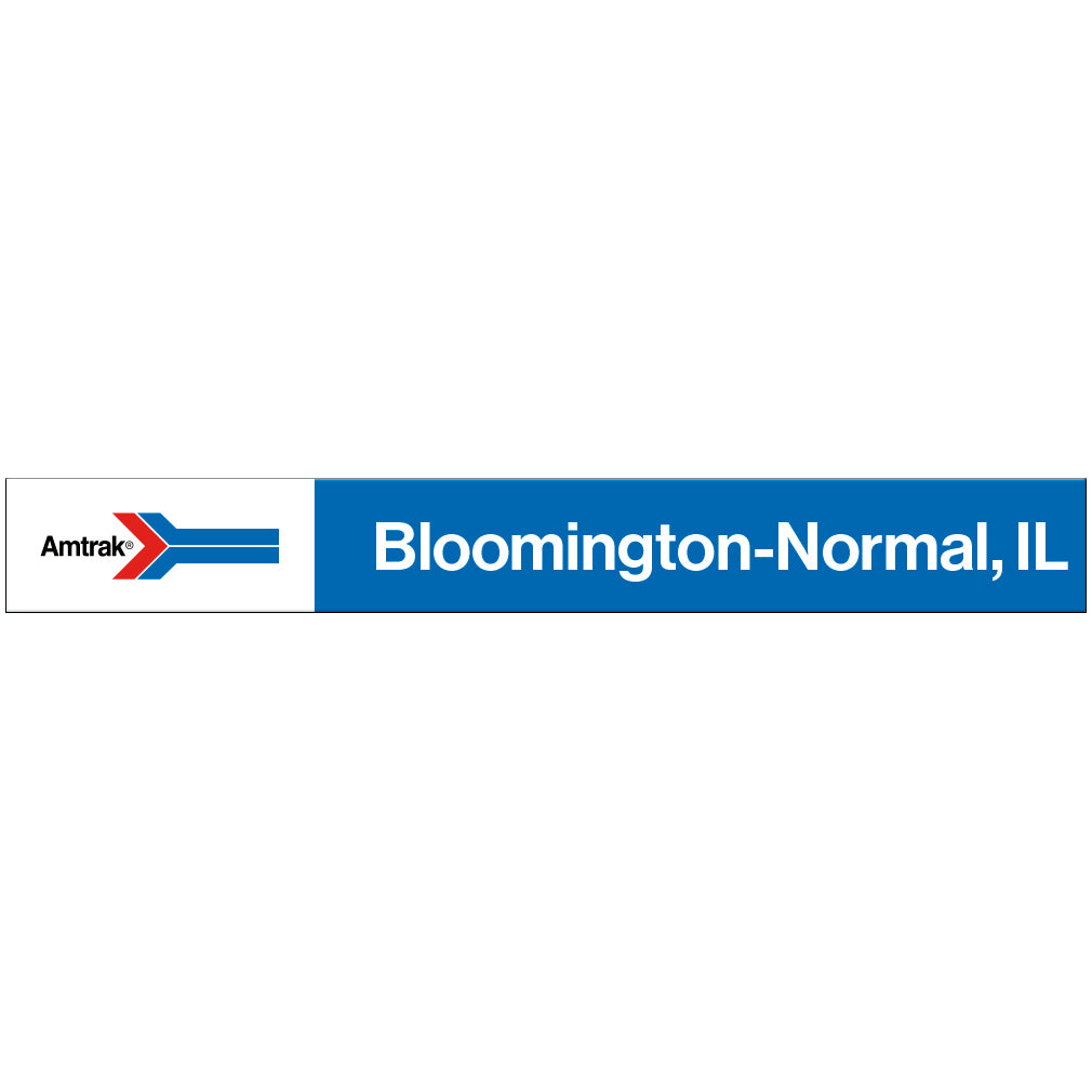 Amtrak Retro Bloomington-Normal, IL Station Sign