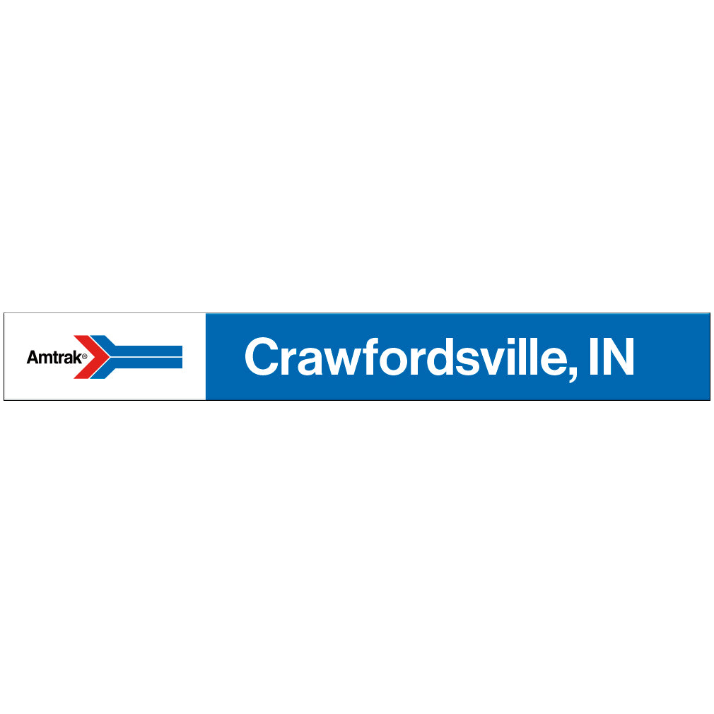 Amtrak Retro Crawfordsville, IN Station Sign