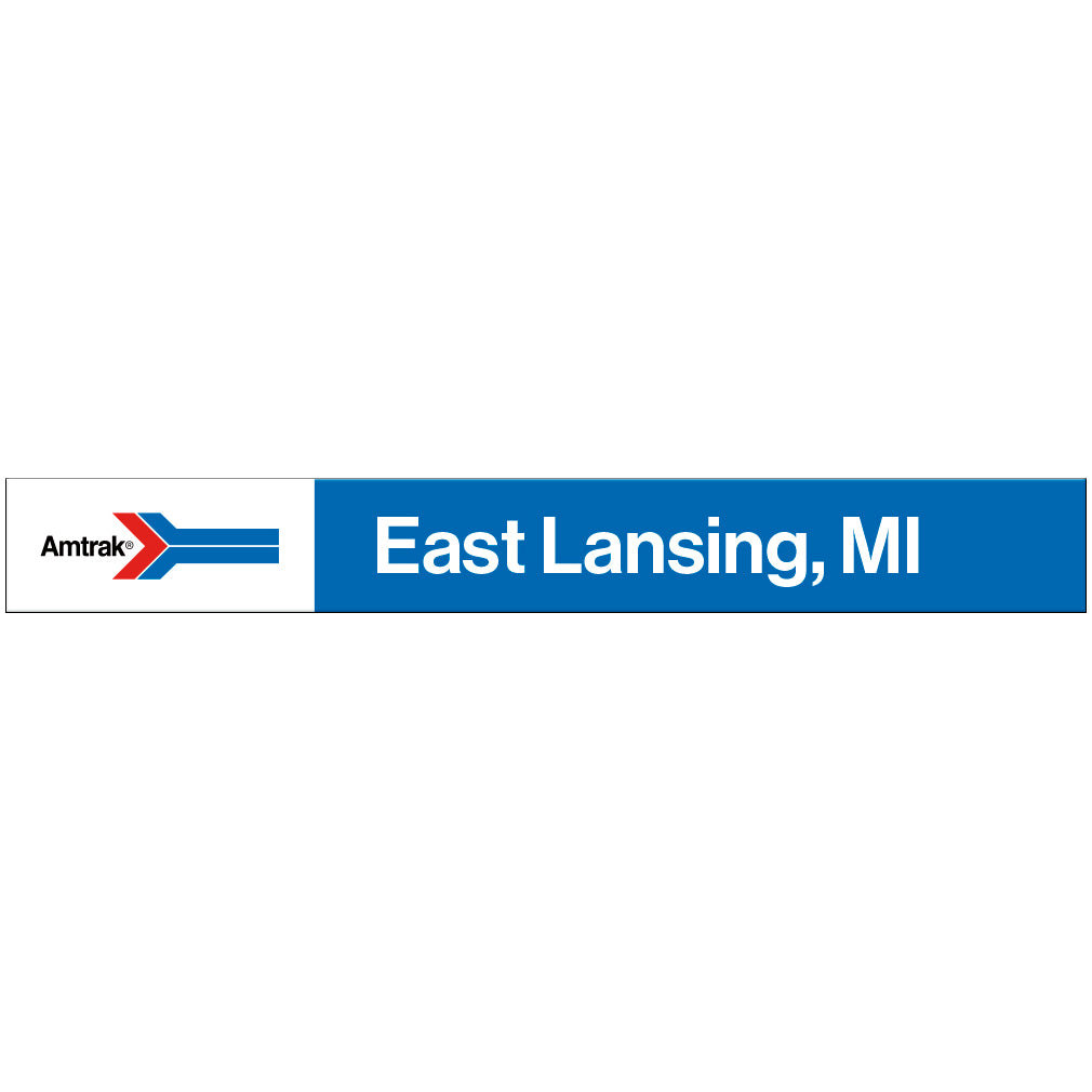 Amtrak Retro East Lansing, MI Station Sign