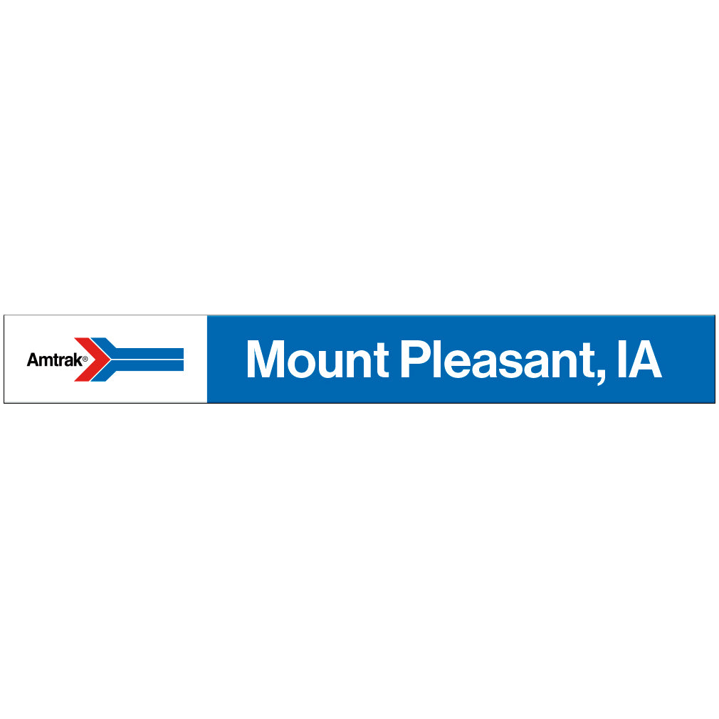 Amtrak Retro Mount Pleasant, IA Station Sign