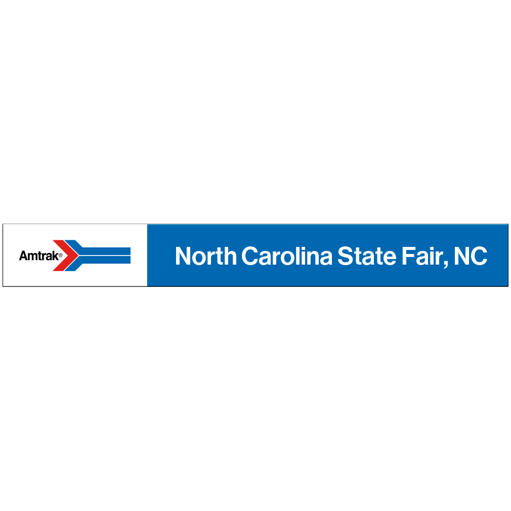 Amtrak Retro North Carolina State Fair, NC Station Sign
