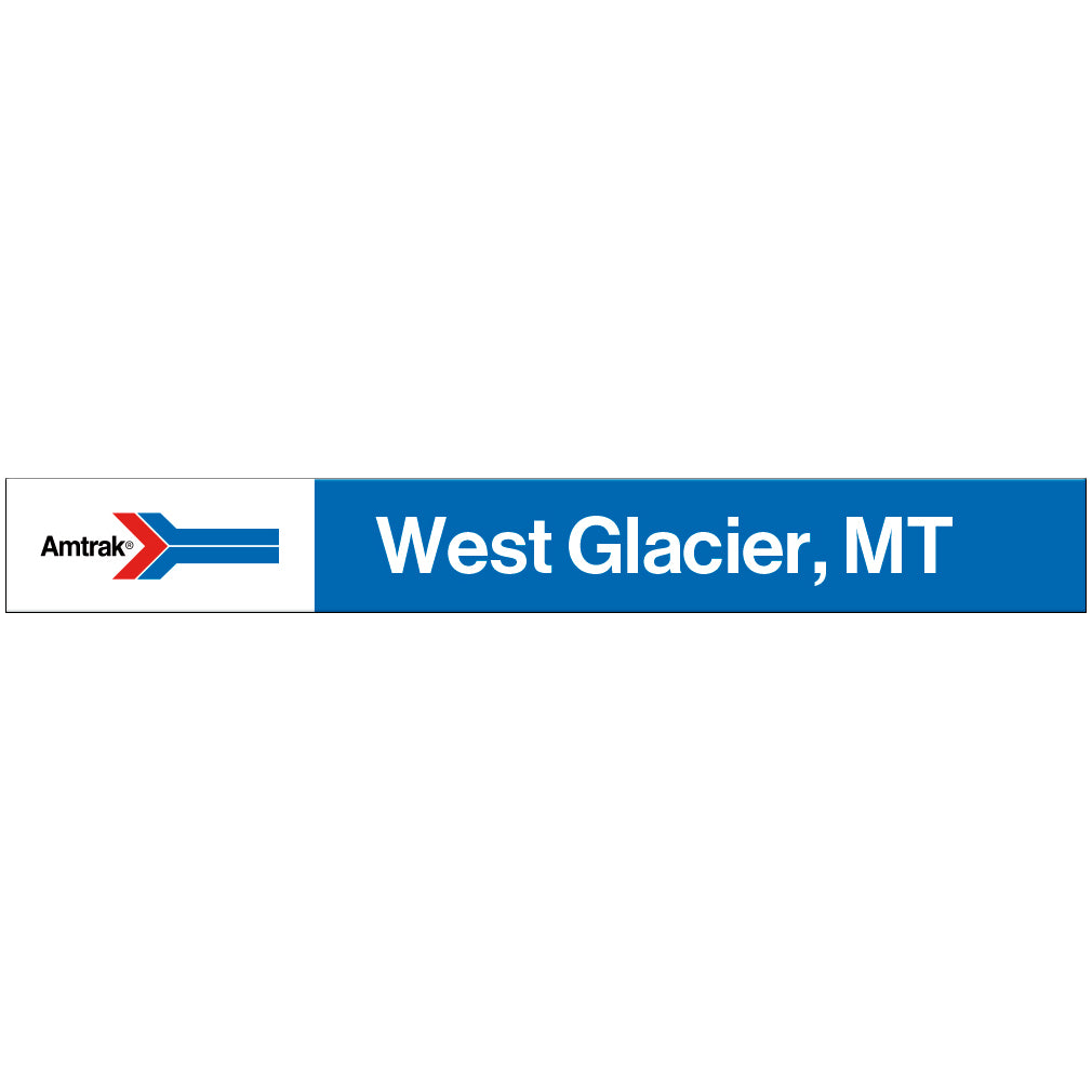 Amtrak Retro West Glacier, MT Station Sign
