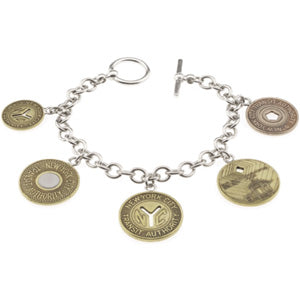 Tokens (5 New York City) Charm Bracelet (Sterling Silver)