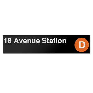 18 Avenue (D) Sign