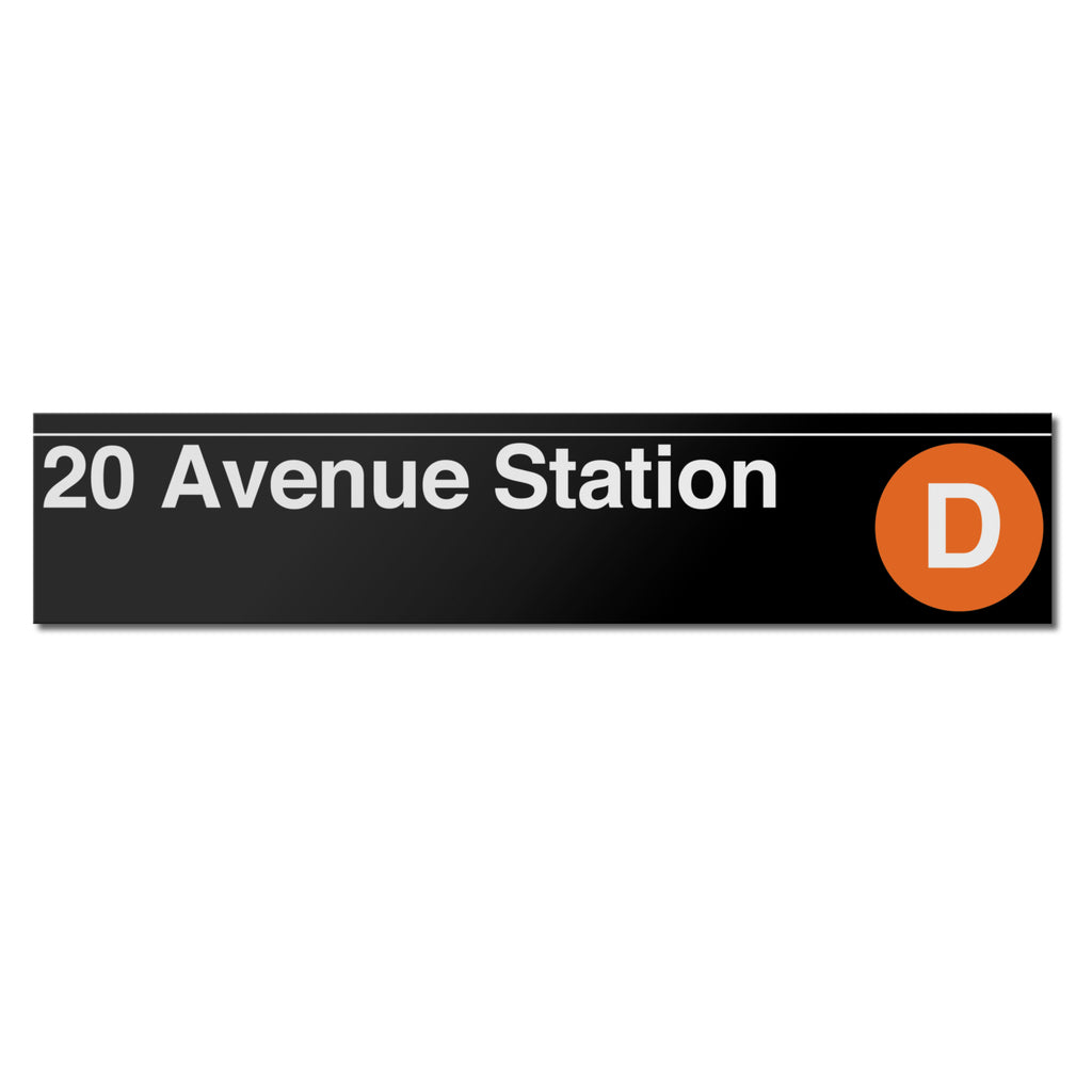 New York Subway 20 Avenue (D) Sign – Transit Gifts