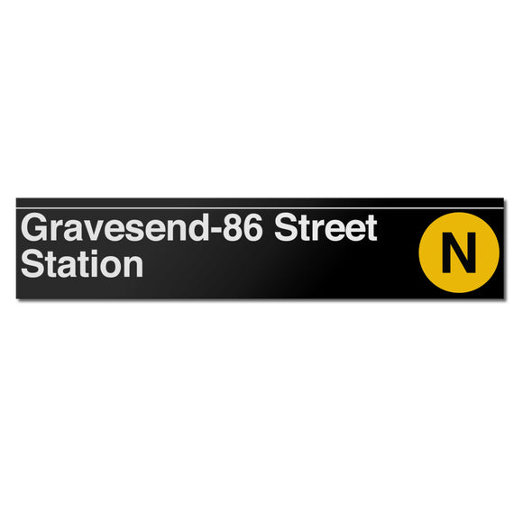 Gravesend / 86 Street (N) Sign