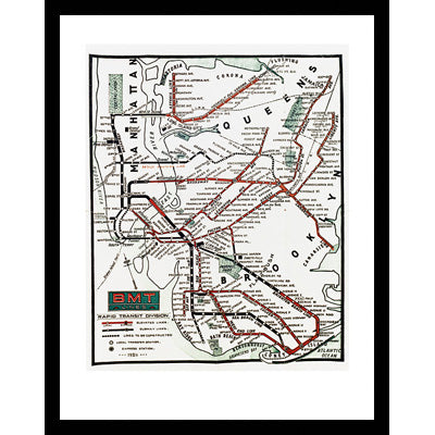BMT Lines Rapid Transit Division, 1925 Print