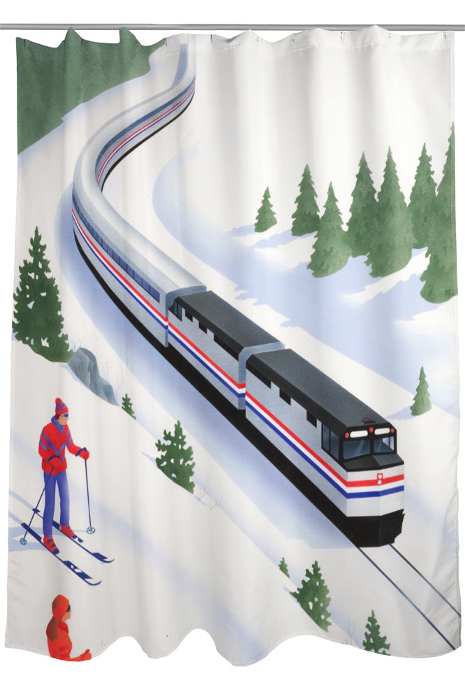 Skiers/Snow Shower Curtain