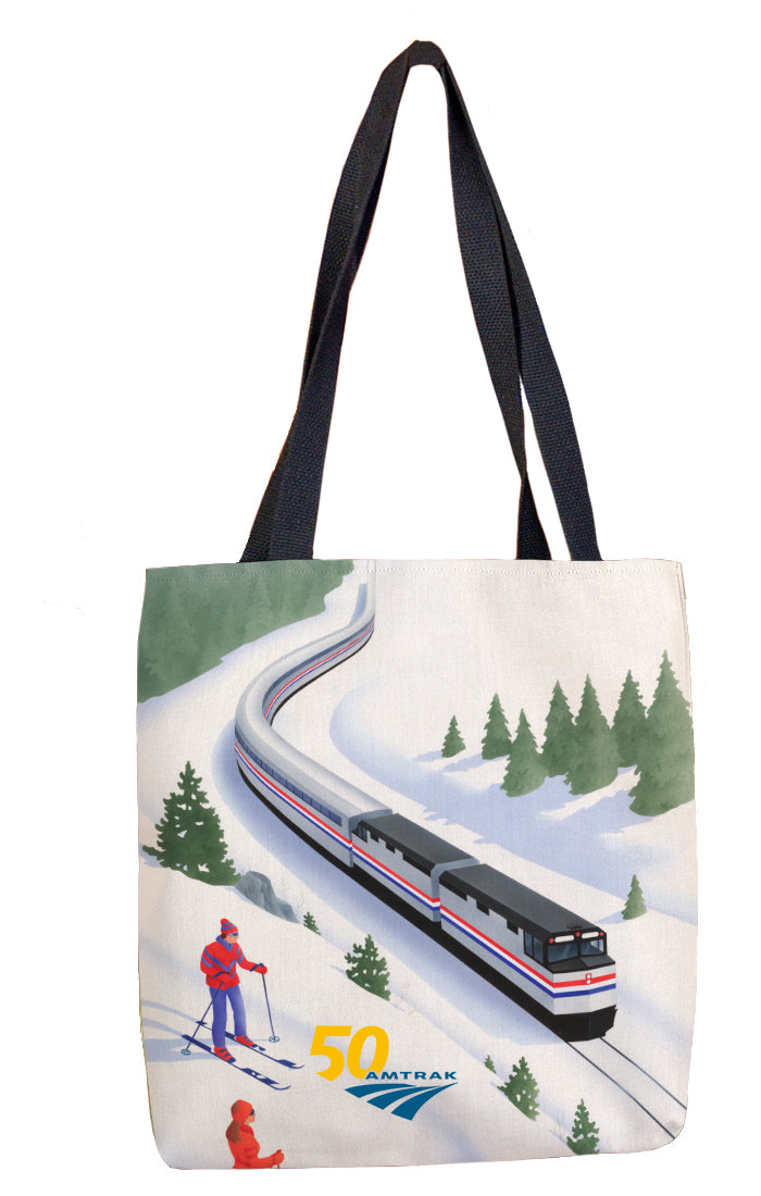 Skiers/Snow Tote Bag