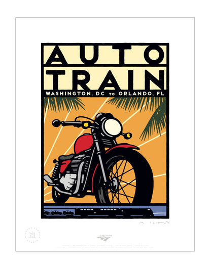 Auto Train (Motorcycle Palms) Signed Print