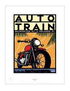 Auto Train (Motorcycle Palms) Signed Print