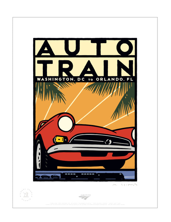 Auto Train (Palms) Signed Print