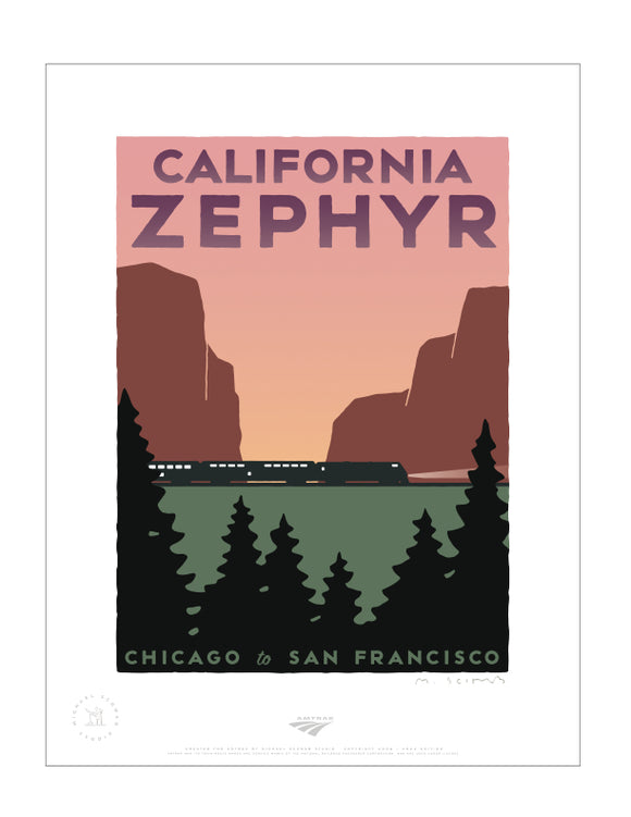 California Zephyr (Chicago to San Francisco) Signed Print