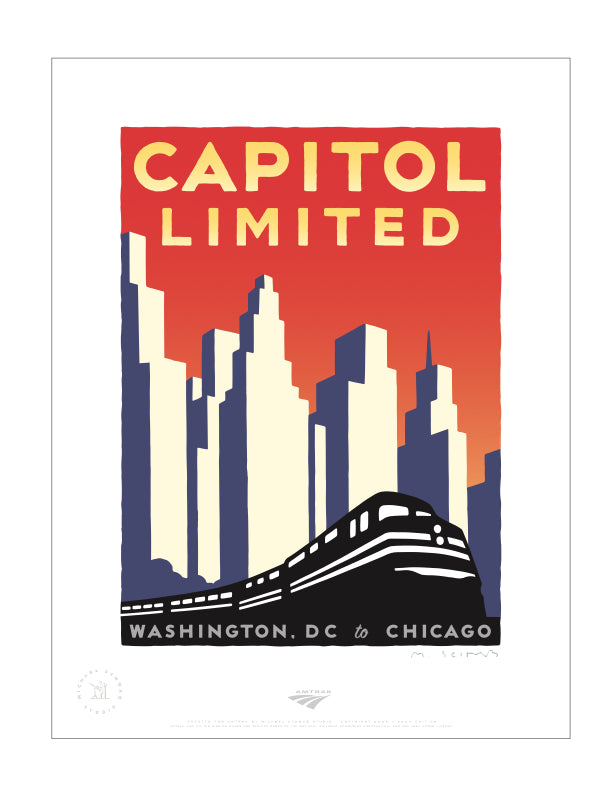 Capitol Limited (Washington DC to Chicago) Signed Print