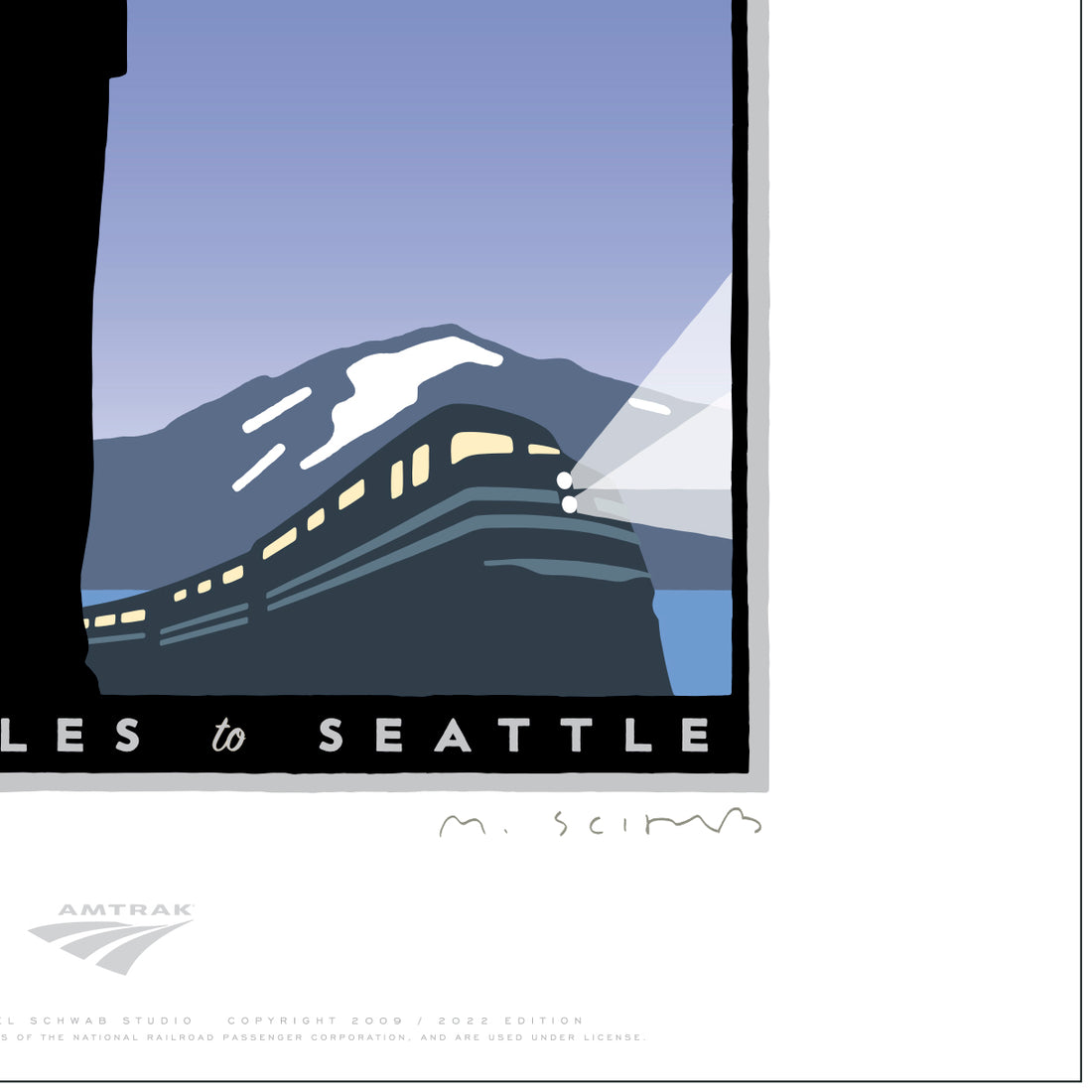 Coast Starlight (Los Angeles to Seattle) Signed Print