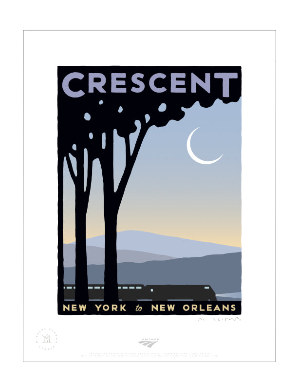 Crescent (New York to New Orleans) Signed Print