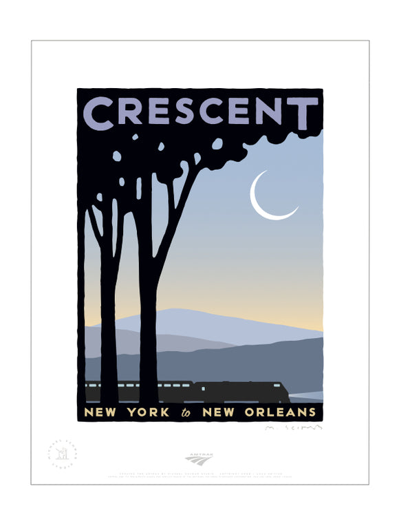 Crescent (New York to New Orleans) Signed Print