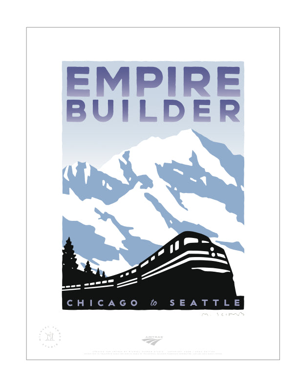 Ads empire. California Zephyr плакат. Empire Builder Amtrak. Travel by Train Vintage poster.