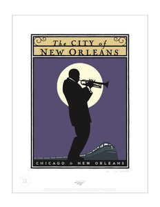 City of New Orleans (Chicago to New Orleans) Signed Print
