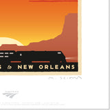 Sunset Limited (Los Angeles to New Orleans) Signed Print