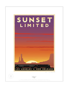 Sunset Limited (Los Angeles to New Orleans) Signed Print