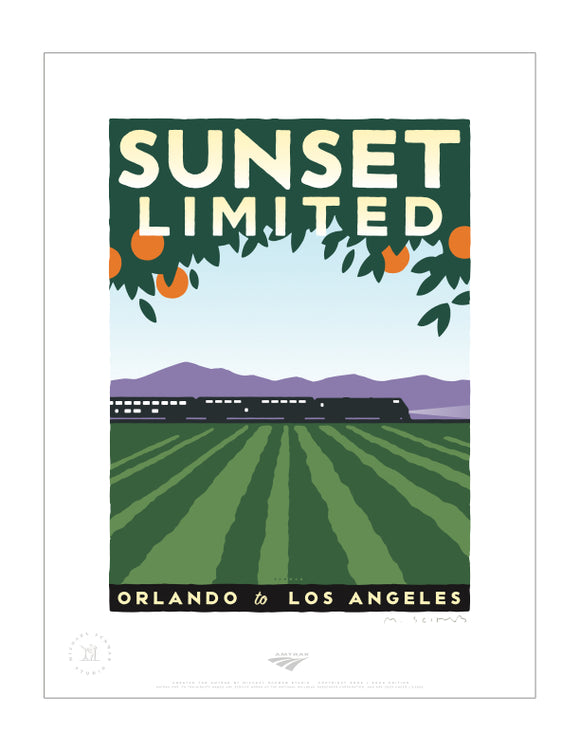 Sunset Limited (Orlando to Los Angeles) Signed Print