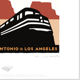 Texas Eagle (Chicago to San Antonio to Los Angeles) Signed Print