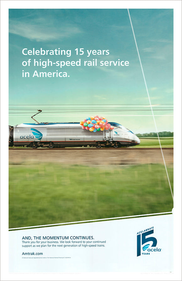 Amtrak Acela-15th-Anniversary Advertisement Print