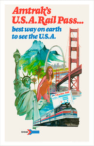 Amtrak USA-Rail-Pass Advertisement Print
