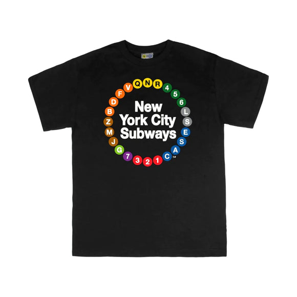 NYC Subway Multi Circle (Black) Youth T-Shirt