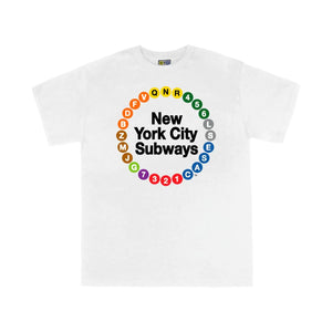 NYC Subway Multi Circle (White) Youth T-Shirt